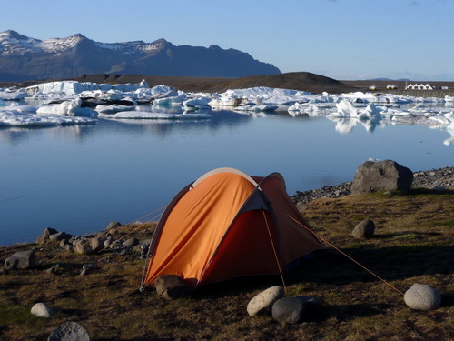 Camping am Jökulsarlon